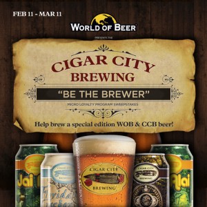 World of Beer Cigar City Brewing "Be the Brewer" Sweepstakes