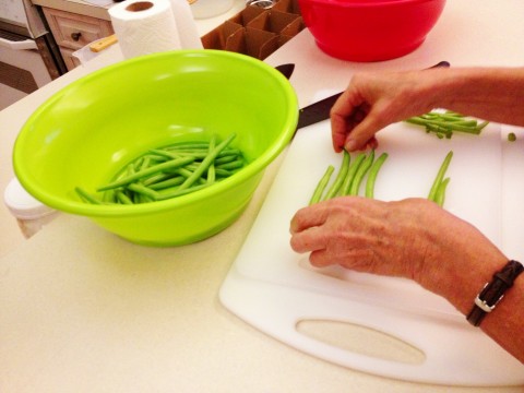 We used a "reference bean" to cut the veggies to the right length for pint jars.
