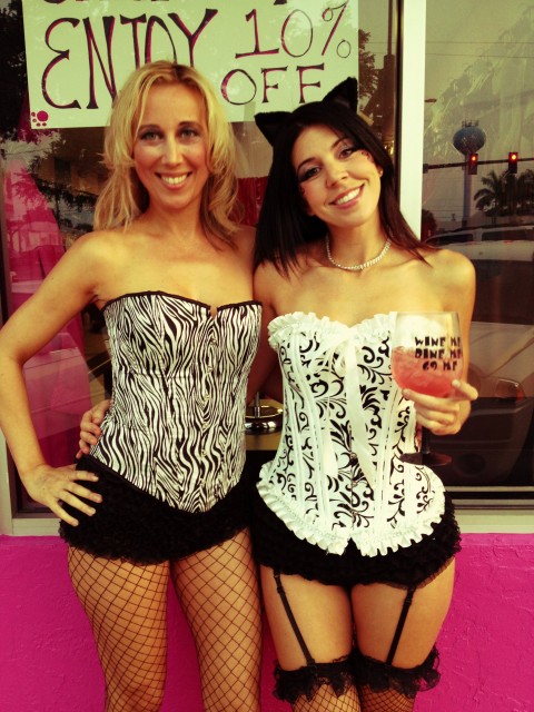 The welcoming committee at Kinky Kitty's grand opening.