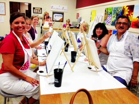 At Painting with a Twist, you're encouraged to wine. 