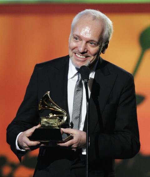 Peter Frampton accepts the award for best pop instrumental album for "Fingerprints" at the 49th Annual Grammy Awards on Sunday, Feb. 11, 2007, in Los Angeles. (AP Photo/Mark J. Terrill)