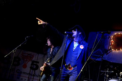 Mojo Gurus guitarist Doc Lovett and lead singer Kevin Steele work the crowd with their rowdy brand of rock 'n' roll. COURTESY PHOTO 
