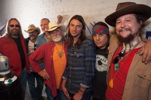 Dickey Betts & Great Southern are, from left, Mike Kach (keyboards, vocals), Andy Aledort (guitar), Kenny Crawley (drums), Dickey Betts (guitar, vocals), Duane Betts (guitar), Frankie Lombardi (drums, vocals), Pedro Arevalo (bass, vocals). COURTESY PHOTO BY DAVID SPERO/2014)