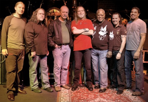 The Allman Brothers Band with, from left, Derek Trucks, Warren Haynes, Butch Trucks, Gregg Allman, Jaimoe, Marc Quinones and Oteil Burbridge (courtesy photo).