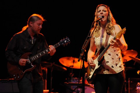 Susan Tedeschi performs during the Sunshine Blues Festival at the Mizner Park Amphitheater on January 19, 2013 in Boca Raton, Florida. (Photo by Jeff Daly/Invision/AP)