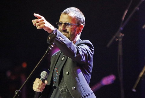 Ringo Starr singing at the Van Wezel Performing Arts Hall in Sarasota on Tuesday, Feb. 24, 2015, with his All Starr Band. STAFF PHOTO / THOMAS BENDER