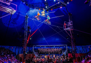 The Wallenda family performs its high wire act at Cirque des Voix. / PHOTO BY CLIFF ROLES