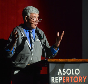 Michael Edwards, producing artistic director, announces the Asolo Repertory Theatre and FSU/Asolo Conservatory 2015-16 season on Monday. (March 16, 2015) (Herald-Tribune staff photo by Dan Wagner)