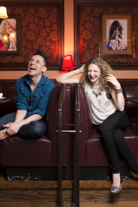 Nick Cearley and Lauren Molina of the Skivvies at 54 Below in New York in 2014. The comedy  music duo have built a following with musical mashups blending obscenity and innocence. Photo by Karsten Moran/The New York Times