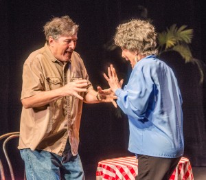 Don Walker and Jenny Aldrich Walker in "Bottle of Vodka" by Connie Schindewolfe, the winner of the 2014 Theatre Odyssey 10-Minute Play Festival. Photo provided by Theatre Odyssey 