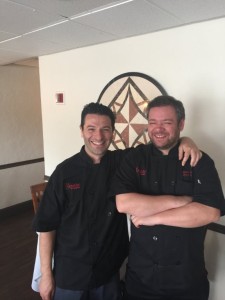 Chef Mariano Greco (left) with chef Andrea Bozzolo (right).