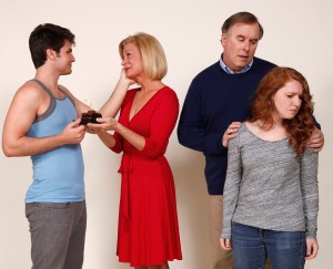 From left, Zach Herman, Kim Kollar, Chris Caswell, Caitlin Longstreet Ellis in "Next to Normal" at Venice Theatre's Stage II. Renee McVety Photo/Provided by Venice Theatre