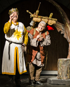 Michael Bajjaly as King Arthur, left, and Mike Nolan as his loyal assistant, Patsy, in the Manatee Players' production of "Spamalot." Michele Slaughter Photo/Provided by Manatee Players