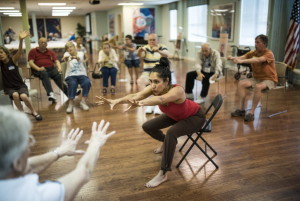 Leymis Bolanos-Wilmott, director of Fuzion Dance Artists, leads one of her twice weekly classes at Parkinson Place for patients dealing with the neurological disease. / HT staff photo by Nick Adams