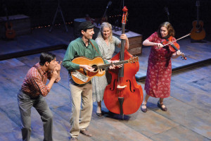 David Finch, David M. Lutken, Helen Jean Russell and Darcie Deaville  "Woody Sez: The Life and Music of Woody Guthrie," at Asolo Repertory Theatre. PHOTO BY GARY W. SWEETMAN