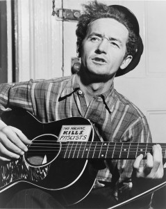 Singer and songwriter Woody Guthrie