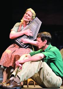 Helen J. Russell, left, and David M. Lutken, are among the performers recalling the life of Woody Guthrie in "Woody Sez" at Asolo Repertory Theatre. Photo by Wendy Mutz, courtesy of the Lyric Theatre of Oklahoma