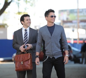 Fred Savage, left, and Rob Lowe star in the new Fox comedy "The Grinder."  Ray Mickshaw Photo/FOX