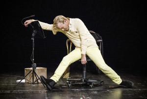 Andreas T. Olsson wrote and stars in the one-man play "The Prompter" about a man who helps keep actors in place and featured at the Swedish biennial performing arts festival. Roger Stenberg Photo/Provided by TeaterUnion Sweden 