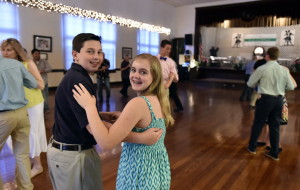 The dances draw all ages, including Sheldon Spencer, 12, and Anna Belle Irving, 13. / Herald Tribune photo by Thomas Bender