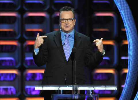 Tom Arnold appears on stage at the Comedy Central "Roast of Roseanne" at the Hollywood Palladium on Saturday, Aug. 4, 2012, in Los Angeles. (Photo by John Shearer/Invision/AP)