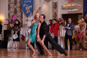 Sarah Haworth and Maks Lototskyy, who started dancing together two years ago, will compete in the American Rhythm and Smooth professional divisions at the Florida State Dancesport Championships in Sarasota. / Photo by Stephen Marino
