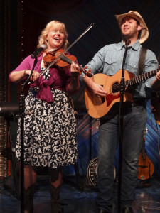 Emily Mikesell, left, and Ben Hope play a variety of instruments and sing  90 years of country music in "Kings of Country" at Florida Studio Theatre's cabaret. PHOTO PROVIDED BY FST