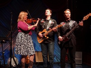 Emily Mikesell, left, Eric Scott Anthony and Jon Brown in "Kings of Country" at Florida Studio Theatre's Court Cabaret. PHOTO PROVIDED BY FST