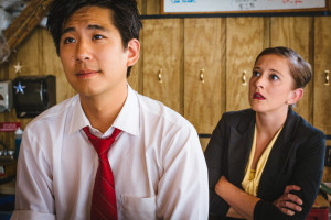 Elijah Cho, left, and Emily Belvo star in "Occupation," a play by FSU/Asolo Conservatory graduate Ken Ferrigni at the Jobsite Theatre in Tampa.  . CRAWFORD LONG PHOTO/PROVIDED BY JOBSITE THEATRE