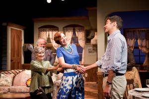 From left, Marina Re, Eric Hoffmann, Caley Milliken and Matthew DeCapua in a scene from Florida Studio Theatre's production of "Over the River and Through the Woods." MATTHEW HOLLER PHOTO/PROVIDED BY FST