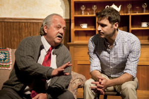Eric Hoffman (left) offers advice to his grandson, Nick (Matt Decapua), in "Over the River and Through the Woods" at FST, which is reprising the Joe DiPietro play first produced here in 2000. / Photo by Matthew Holler