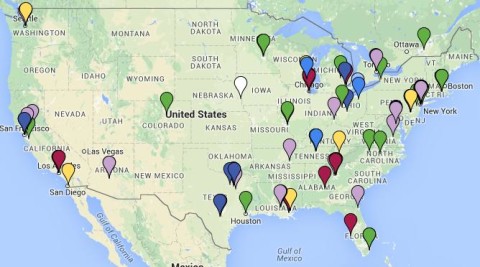 Click for an interactive map of black theaters and black theater troupes in the U.S.