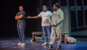 From left, Jean-Paul Monde, Terrance Jackson and Ronn Bobb in a scene from Bernard Yanelli's "Not Our Time" at the Players Theatre. DON DALY PHOTO/PROVIDED BY PLAYERS THEATRE