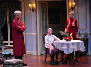 Peter Thomasson, Donna Gerdes and Lilian Moore trade barbs in Israel Horovitz's "My Old Lady," a story of unreconciled issues of love and estrangement. / Photo by Gary Sweetman