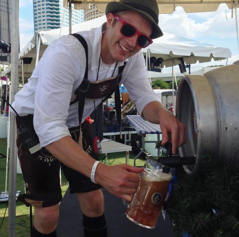 Hitting the keg at Oktoberfest Tampa. COURTESY PHOTO