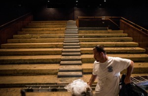 Florida Studio Theatre's Keating Theatre is being renovated with new paint and carpeting. The seats were removed to make way for the upgrades. STAFF PHOTO / NICK ADAMS  