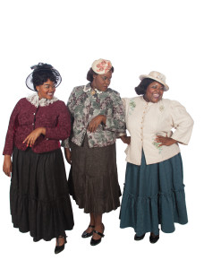 From left, Tierra A. Walker, Deidra Grace and Tarra Conner jones plays Church Ladies in "The Color Purple" at the Westcoast Black Theatre Troupe. DON DALY PHOTO/PROVIDED BY WBTT