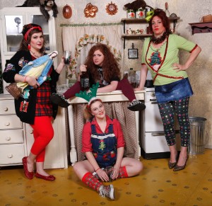 Featured in the 2015 production of "The Great American Trailer Park Christmas Musical" at Venice Theatre are, from left, Rachel Knowles, Caitlin Ellis, Lauren Ward (seated) and Alana Opie.  RENEE MCVETY PHOTO/VENICE THEATRE 