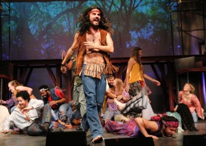 Charles Logan as Berger leads the free-spirited cast in Ben Vereen's production of "Hair" at Venice Theatre. Renee McVety Photo/Provided by Venice Theatre