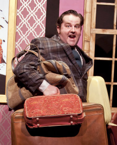 Connor Carew plays a man who juggles two jobs and lots of deception in Richard Bean's comedy "One Man, Two Guvnors" at Florida Studio Theatre. MATTHEW HOLLER PHOTO/PROVIDED BY FST