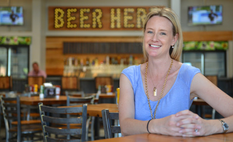 Mandeville Beer Garden owner Rebekah Mandeville Gelvin says the place "turned out exactly as I dreamed." Her gastropub is scheduled to open March 10 at 428 N. Lemon Ave. in Sarasota.   (Mar. 4, 2015; Herald-Tribune staff photo by Mike Lang)