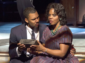 A.K. Murtadha as Rev. Dr. Martin Luther King Jr., and Tyla Abercrumbie as his wife, Coretta Scott King in a scene from "All the Way" at Asolo Rep. CLIFF ROLES PHOTO/ASOLO REP