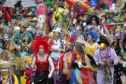 No need to travel to New Orleans. Sarasota is hosting its own Mardi Gras. (AP Photo/Gerald Herbert)