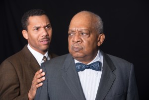 The challenges of a mixed-race marriage pose a problem for the parents of a young couple in "Guess Who's Coming to Dinner" at Asolo Rep. A.K. Murtadha plays a doctor who tries to win over his father played by Ernest Perry Jr. JOHN REVISKY PHOTO/ASOLO REP