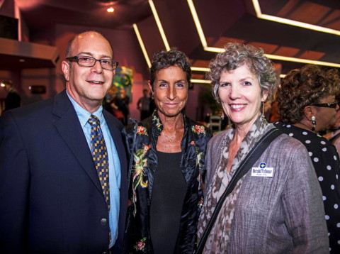 Arts editor Susan Rife, right, with arts writers Jay Handelman and Carrie Seidman the night the team received the Arts Leadership Award for media from the Arts and Cultural Alliance of Sarasota County in 2013. CLIFF ROLES PHOTO