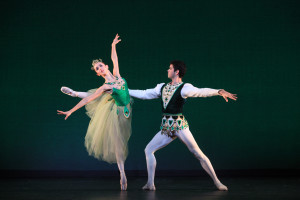 Ellen Overstreet and Edward Gonzales in Balanchine's "Emeralds." / Photo by Frank Atura