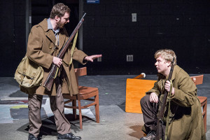 Alex Beach and Jacob Schweighofer in "Brothers in Arms" by Julien Freij, winner of Theatre odyssey's Fourth Annual Student Ten-Minute Playwriting Festival. CLIFF ROLES PHOTO