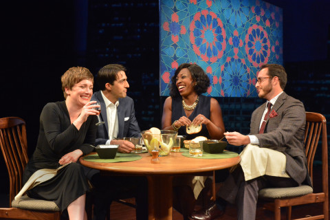 From left, Lee Stark, Dorien Makhloghi, Bianca LaVerne Jones and Jordan Ben Sobel in Asolo Rep's production of "Disgraced." GARY W. SWEETMAN PHOTO/ASOLO REP