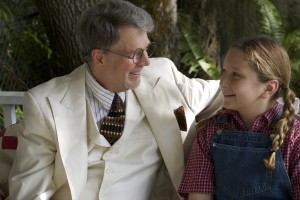 Mark Shoemaker as Atticus Finch and Olivia Garland as his daughter, Scout, in the Manatee Players production of "To Kill a Mockingbird." PHOTO PROVIDED BY MANATEE PLAYERS