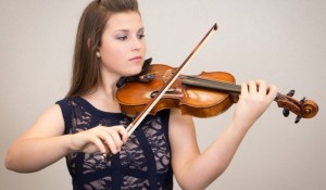 Joy Chatzistamatis, the youngest performer in the Venice Symphony, plays the Mendelssohn Violin Concert in two weekend concerts. COURTESY PHOTO